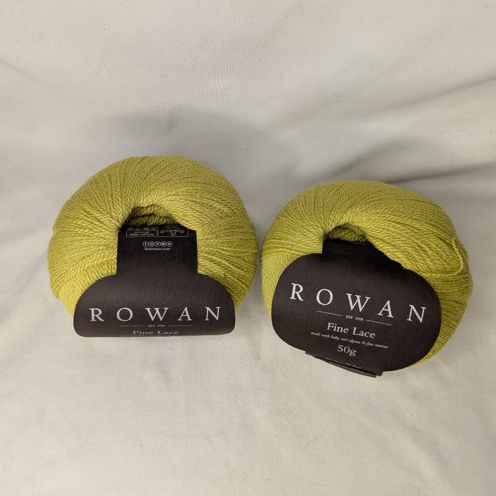 Rowan Fine Lace suri alpaca/fine merino 2 Balls 959 Pear Green.